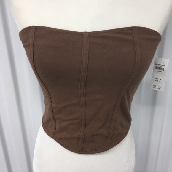 Hollister Brown Corset Bandeau Crop Top Size: Medium NWT - Picture 6 of 6